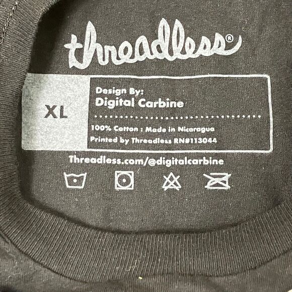 Threadless T-Shirt Mens Black Cotton Moon Hugs Stars Celestial Novelty Size XL - Picture 5 of 10